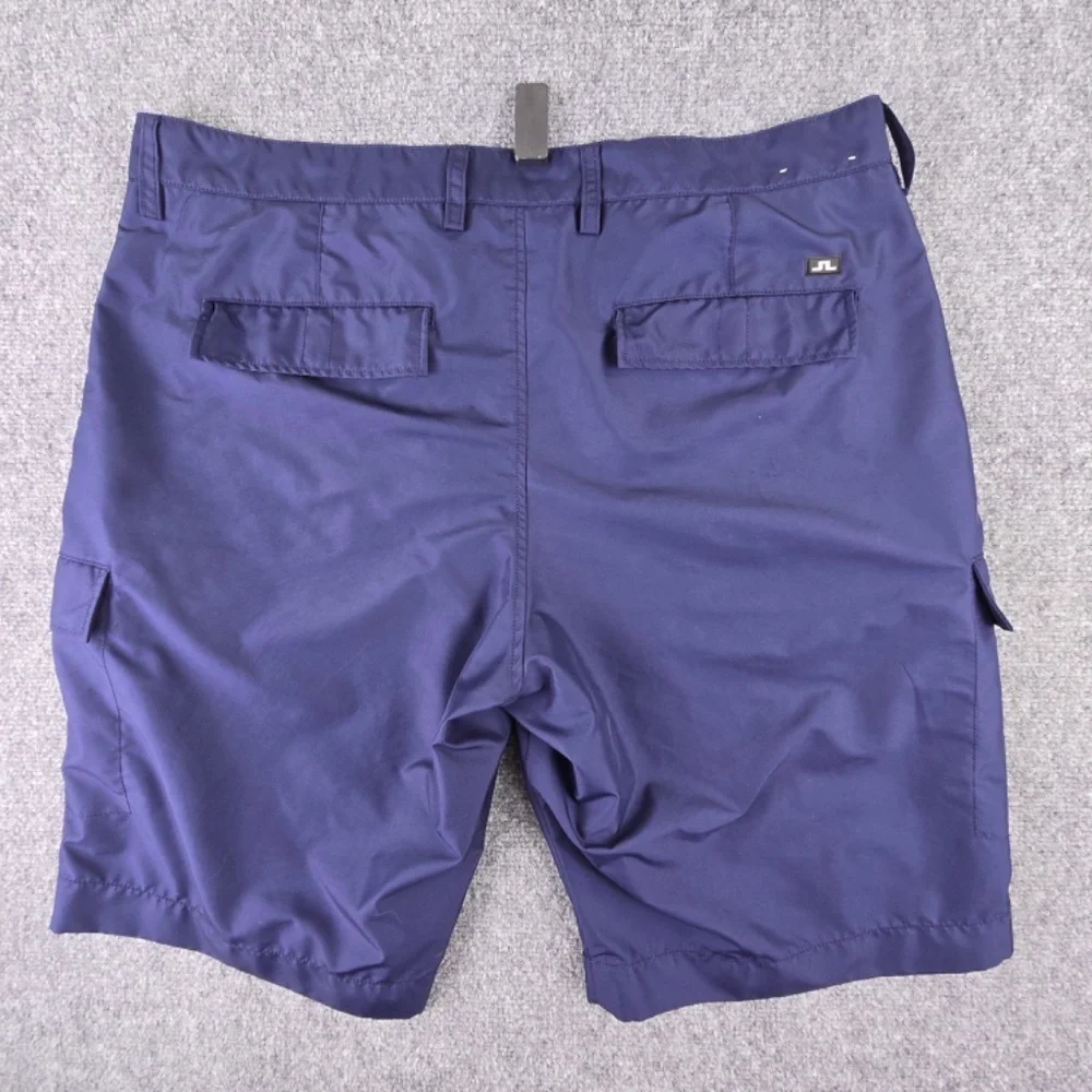 J.Lindeberg Lawrence Cargo Shorts | Navy Blue Micro Twill | Size 38